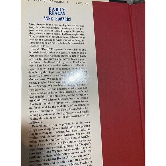 Early Reagan Hardcover Book by Anne Edwards History American Presidents 1st Edit - Picture 2 of 5